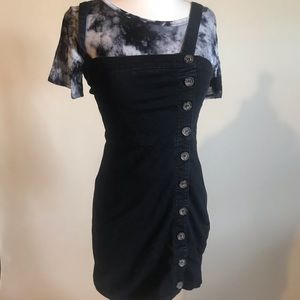 Forever 21 Black Dress Small Side Button
